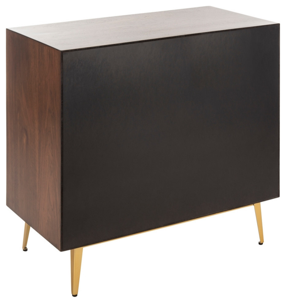 Gina 3 Drawer Chest  Walnut/Gold   Midcentury   Accent Chests And Cabinets   by Rustic Home Furniture Deco  Houzz