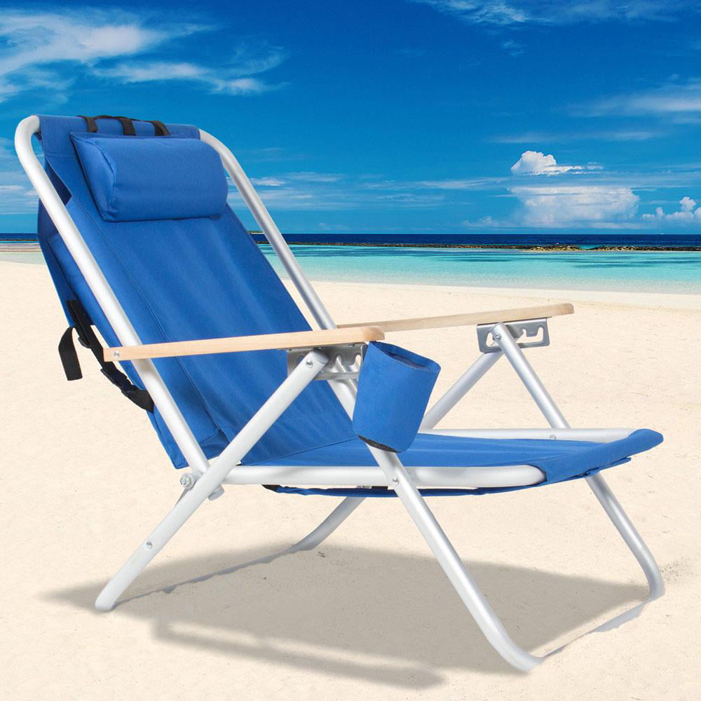 SalonMore Folding Portable Beach Chair with Saucer