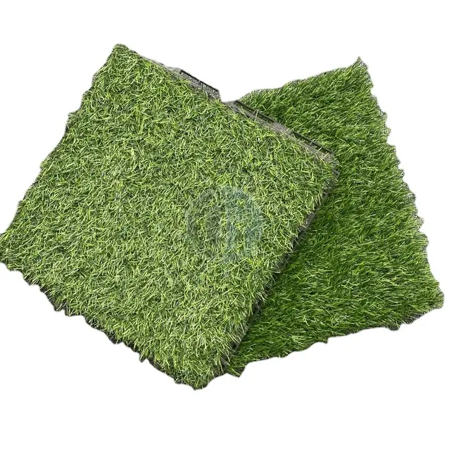 Top Trending 2023 Artificial Grass Interlocking Tiles for Garden Balcony Decor Green Plastic Type 12Pcs from factory VietWood