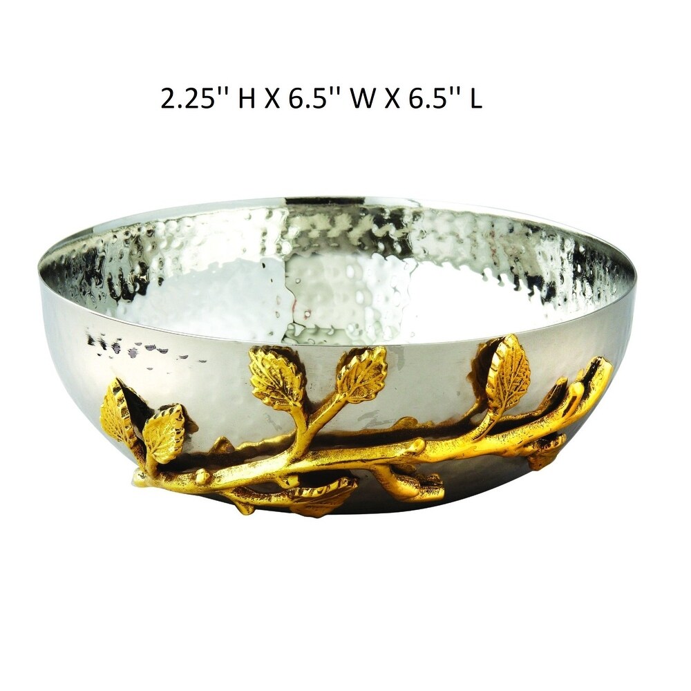 Heim Concept 6.5 inch Gilt Leaf Hammered Bowl