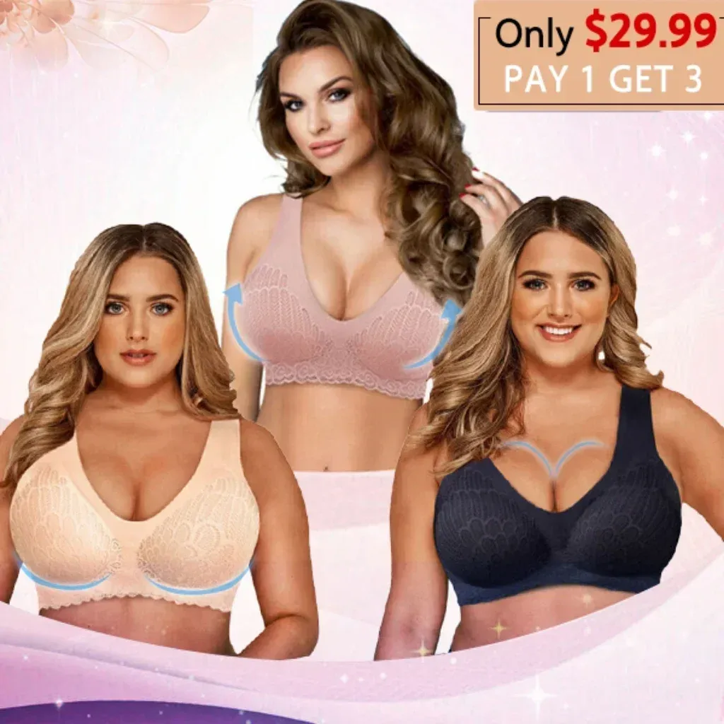 🔥  BUY 1 GET 2 FREE(Add 3 To Cart)-Breathable Antimicrobial Latex Bra