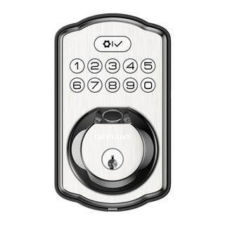 Defiant Single Cylinder Castle Electronic Deadbolt Satin Nickel with Biometric Fingerprint and Keypad KS02A-SN