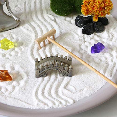 BangBangDa Mini Zen Garden Rake - Tabletop Rock Garden Sandbox Tools Kits - Japanese Desktop Meditation Sand Box Accessories