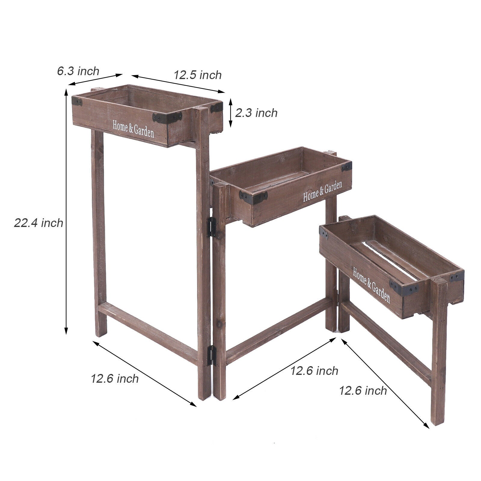 22.4" Multi-Level Shelving Flower Pot Stand Ladder Plant Stand Coffee Plant Flower Stand Rack Shelf Wood Foldable Pot Planter Holder Display Organizer Plant Flower Stand Rack Shelf Wooden