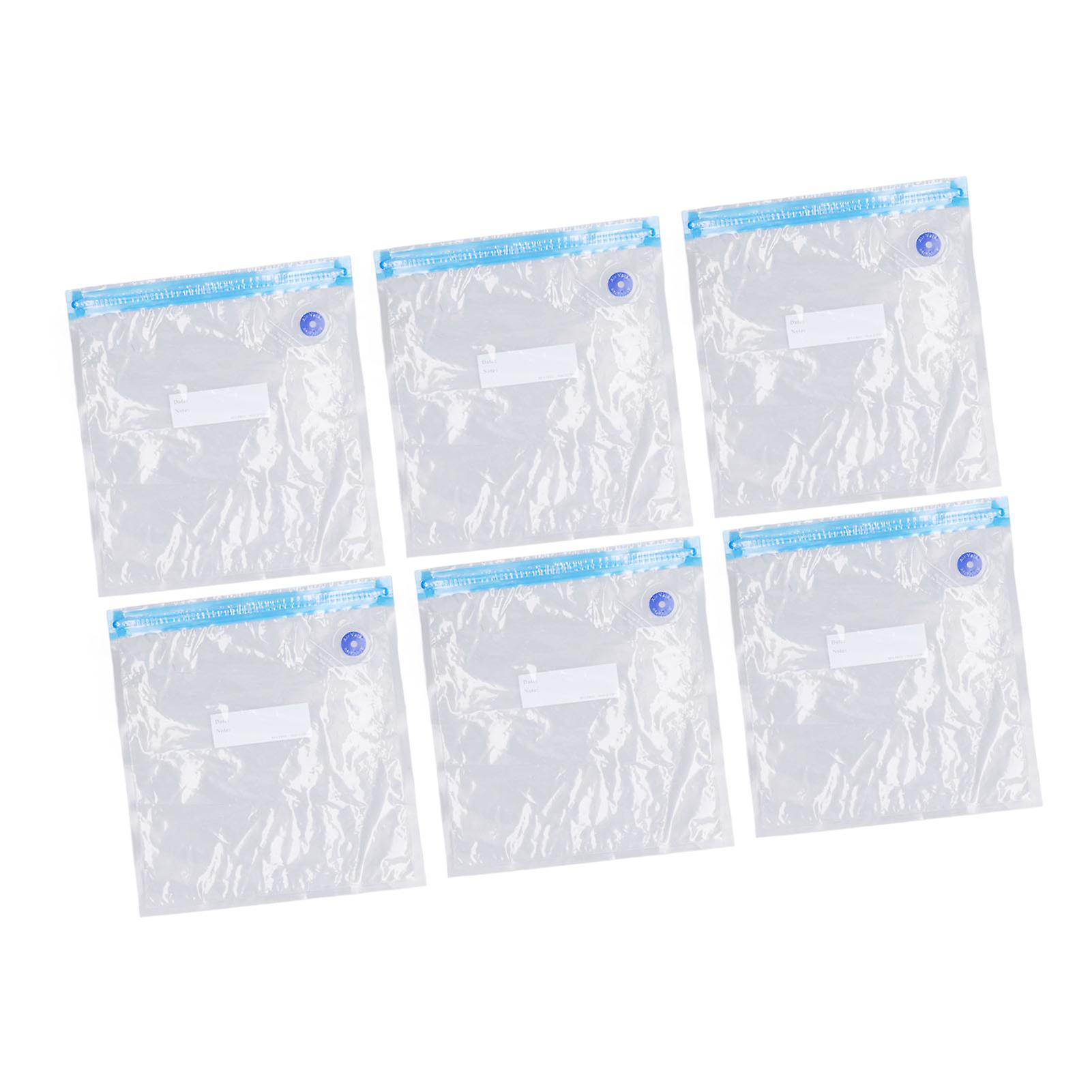 6 Pcs Vacuum Storage Bag Space Saving Good Sealing Transparent Reusable Vacuum Sealer Bags for Food Clothes 26x28cm/10.2x11in