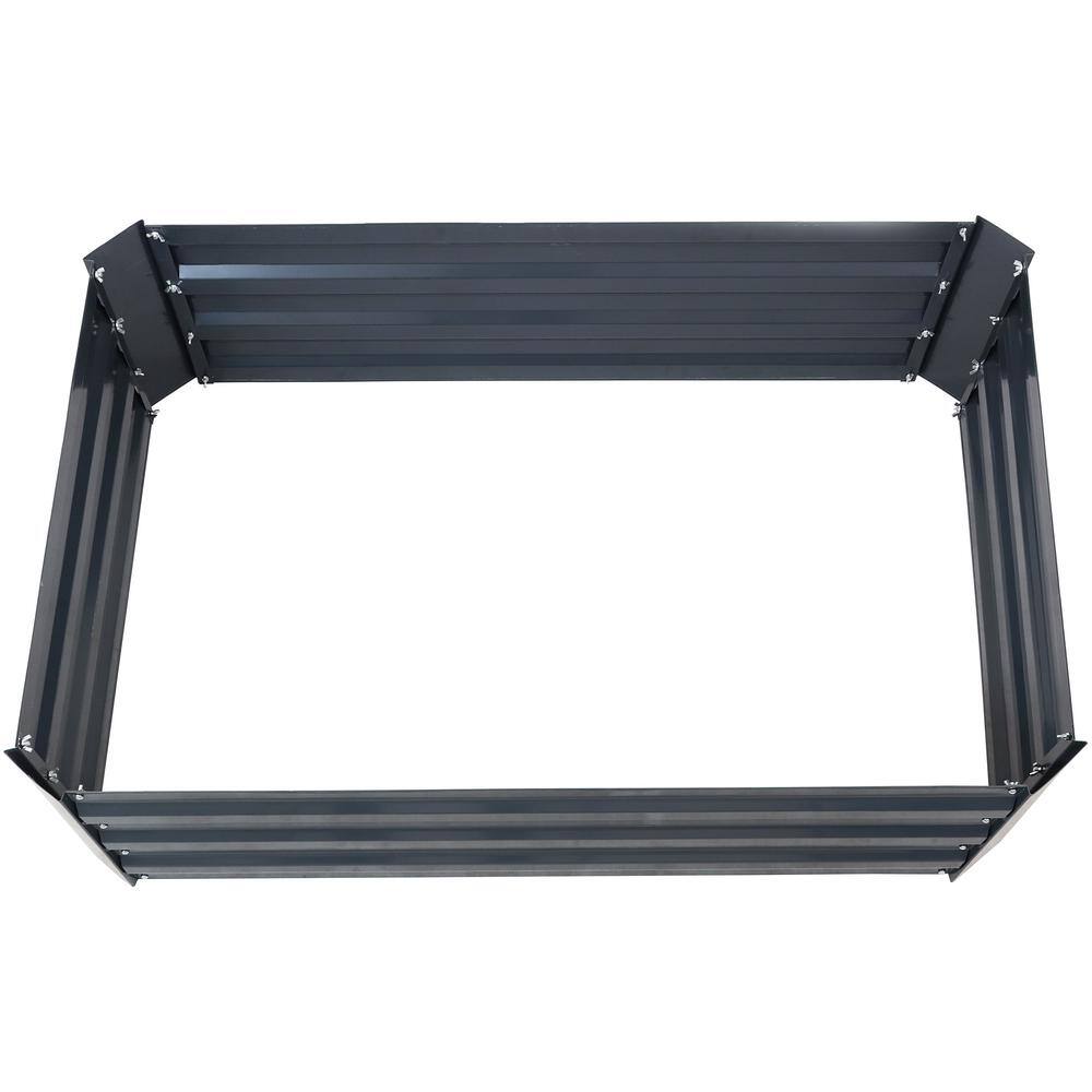 Sunnydaze Decor 47 in. Rectangle Dark Gray Galvanized Steel Raised Garden Bed HB-420