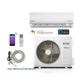 EQK 20 SEER 12000 BTU 1 Ton Ductless Mini-Split Air Conditioner with Inverter Heat Remote and Wi-Fi 115V60 Hz 19S-EACH12R1W