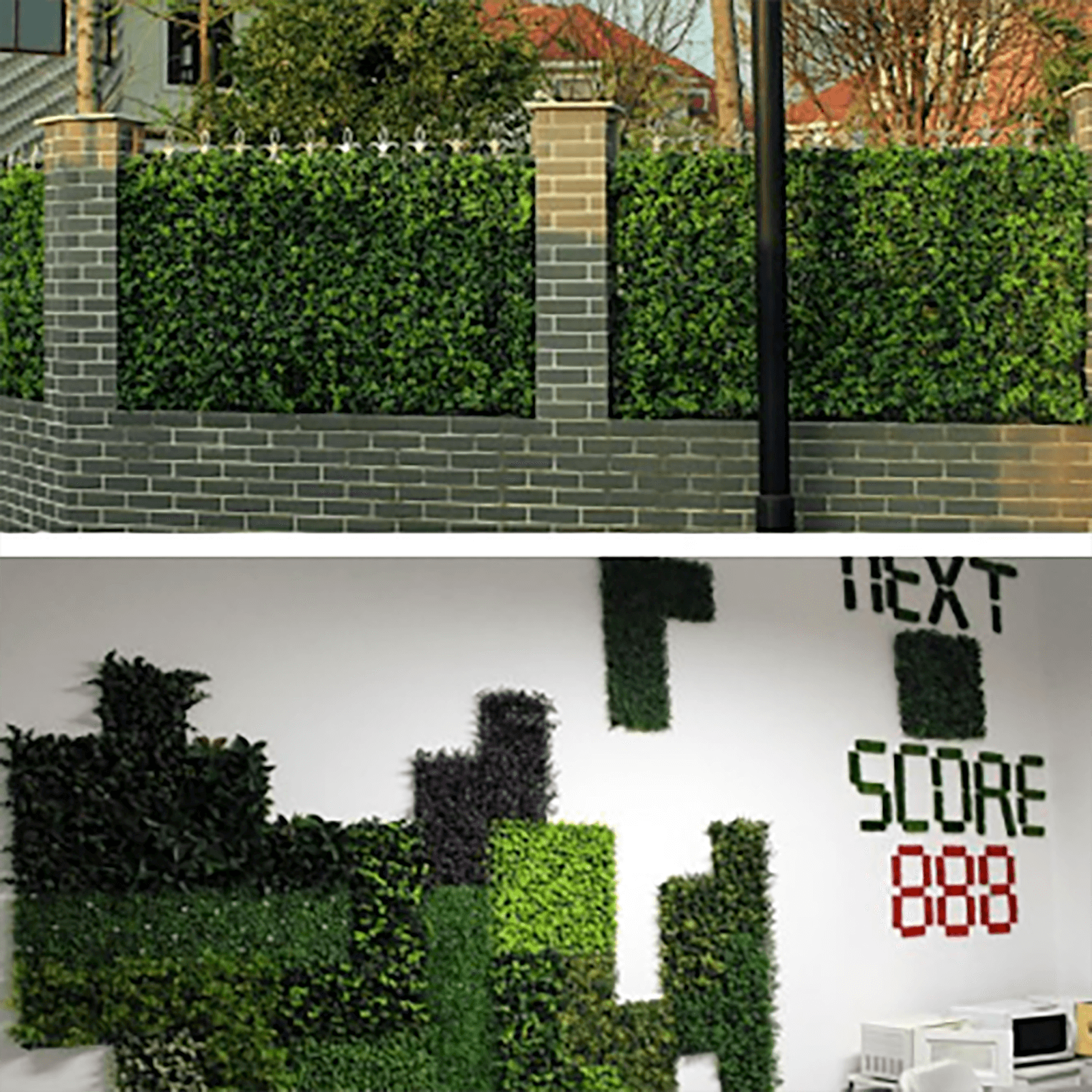 Green Boxwood Hedge Garden Wall Backdrop Mat 4 Artificial Panels 11 Sq ft.