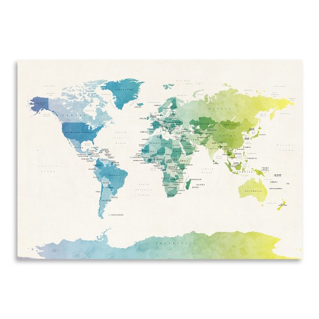 Americanflat World Map Watercolour Political Map Of The World New 1 By Michael Tompsett Poster