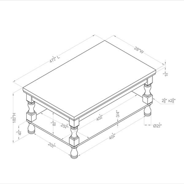 Furniture of America Harrington Antique Black and Oak Coffee Table