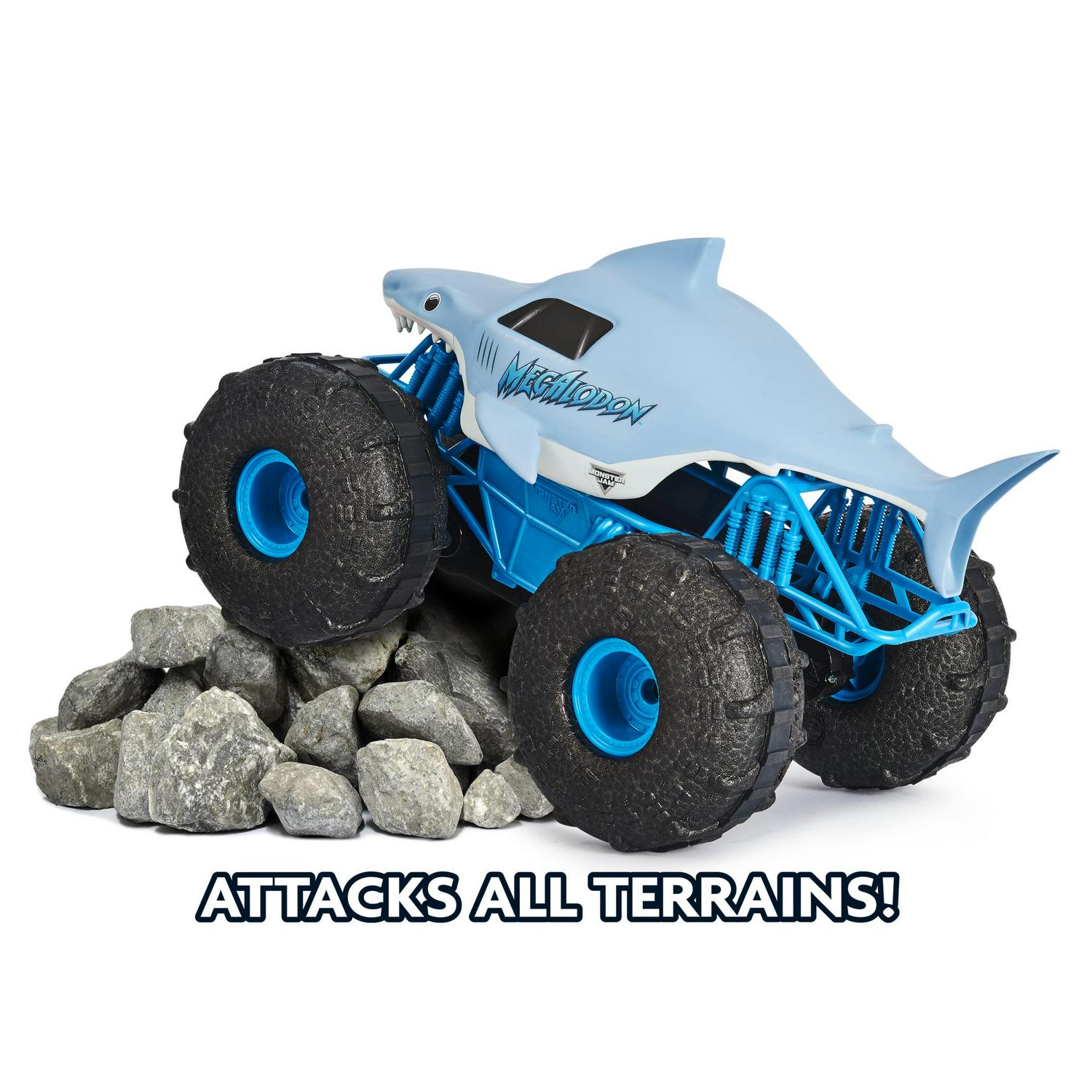 Monster Jam Official Megalodon Storm AllTerrain Remote Control Monster Truck Toy Vehicle 1:15 Scale  Crowdfused