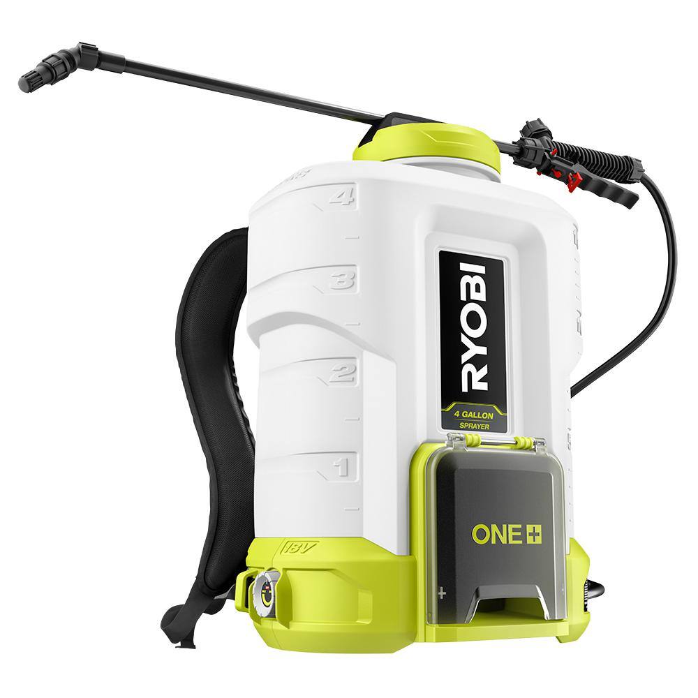 RYOBI ONE+ 18V Cordless Battery 4 Gal. Backpack and 1 Gal. Handheld Chemical Sprayers with 2.0 Ah 1.3 Ah Battery and Charger P2860-2810