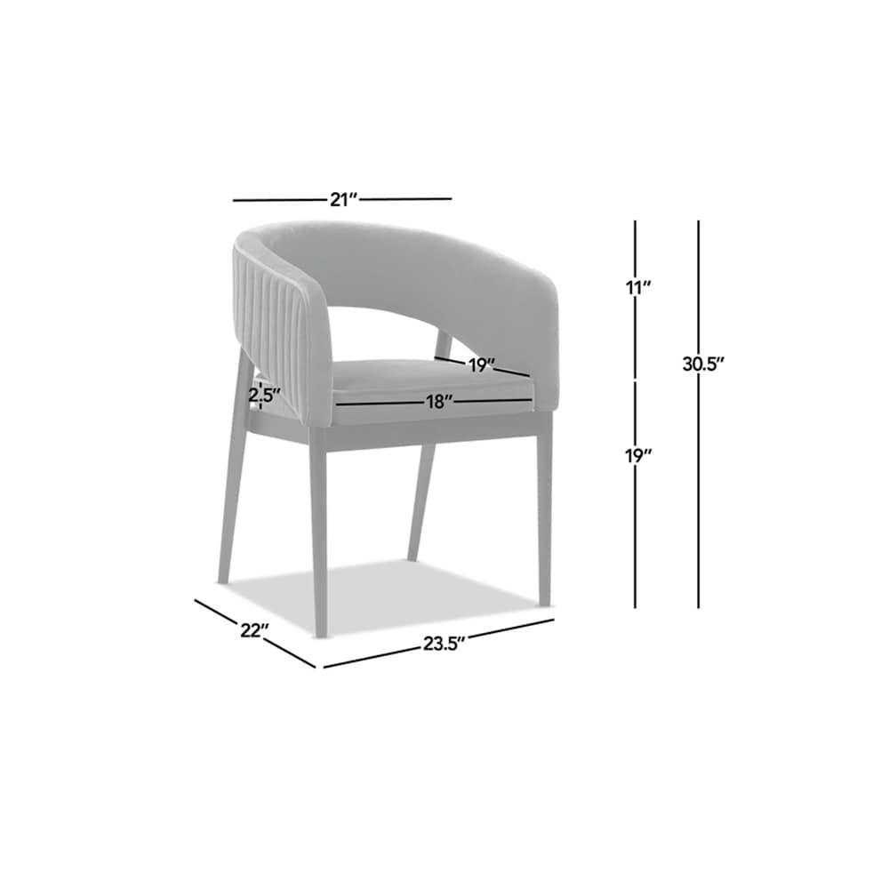 Mirah White Linen Upholstered Tufted Open Barrel Back Dining Chair