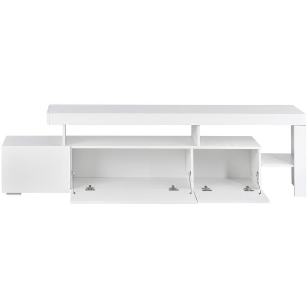 Modern TV Cabinet TV Stand w/LED Lights Up to 70 inch TV-High Gloss