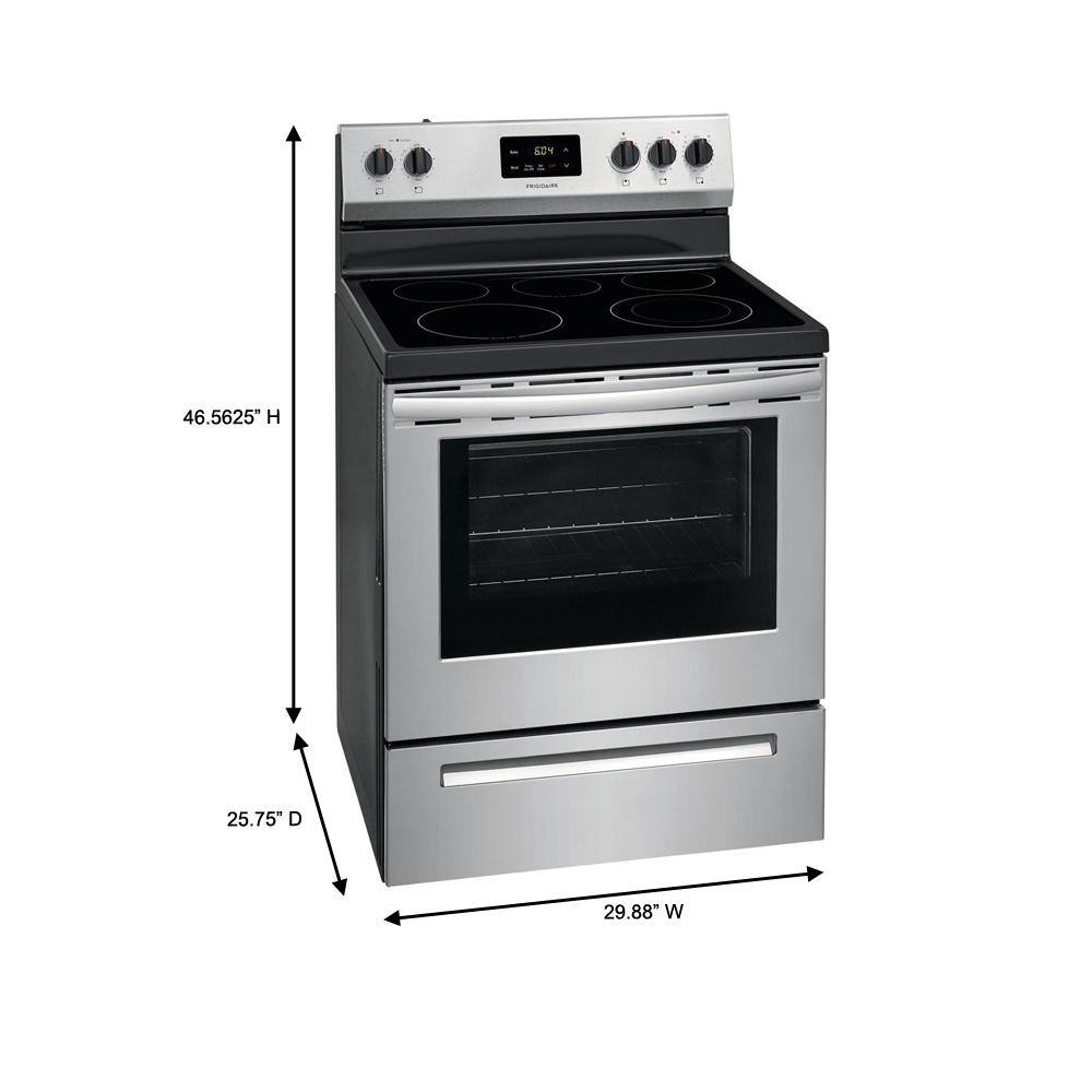 Frigidaire 30 in. 5 Element Freestanding Electric Range in Stainless Steel FCRE3052AS