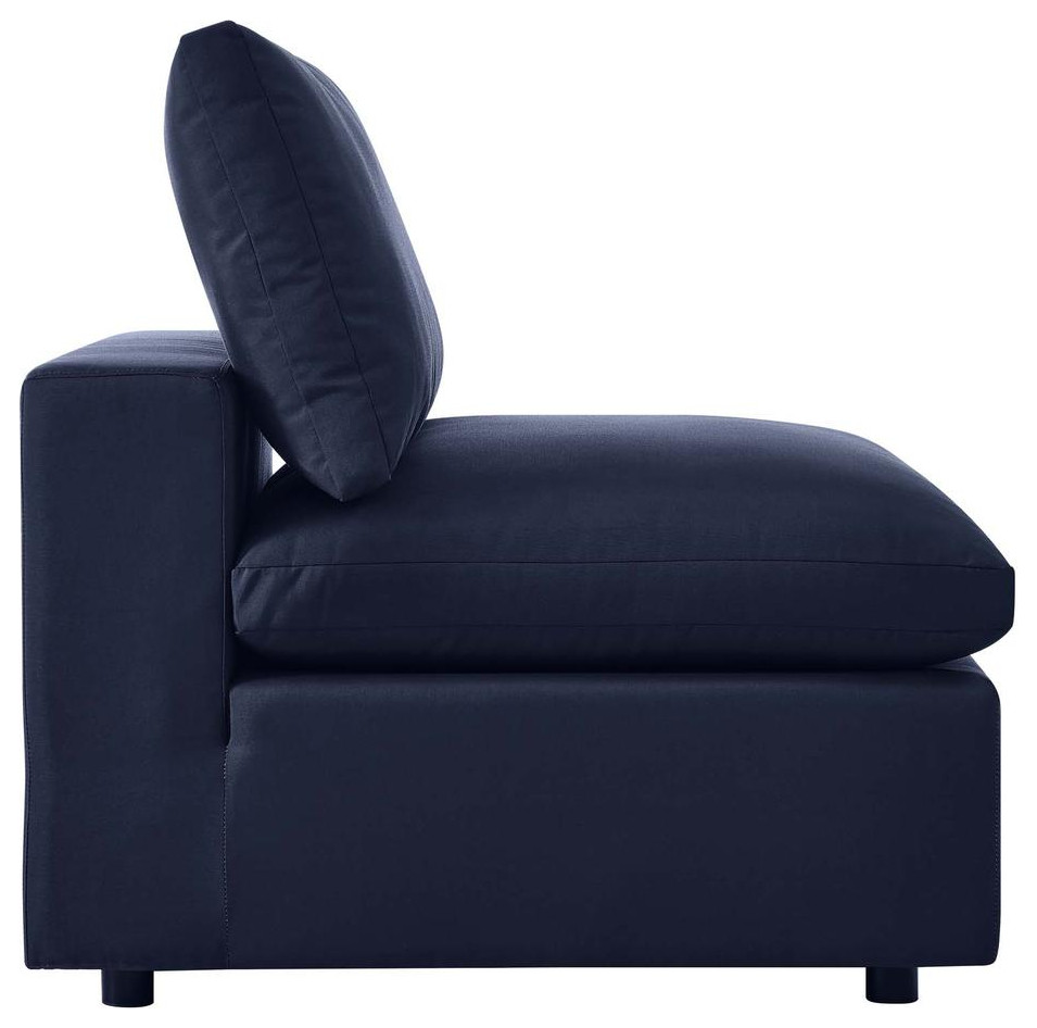 Commix Overstuffed Outdoor Patio Armless Chair   Navy EEI 4902 NAV   Contemporary   Outdoor Lounge Chairs   by ShopFreely  Houzz