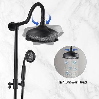 Tahanbath 1-Spray Dual Head Shower Bar System with 2-way Diverter Shower System in Matte Black X-W1219-W90175