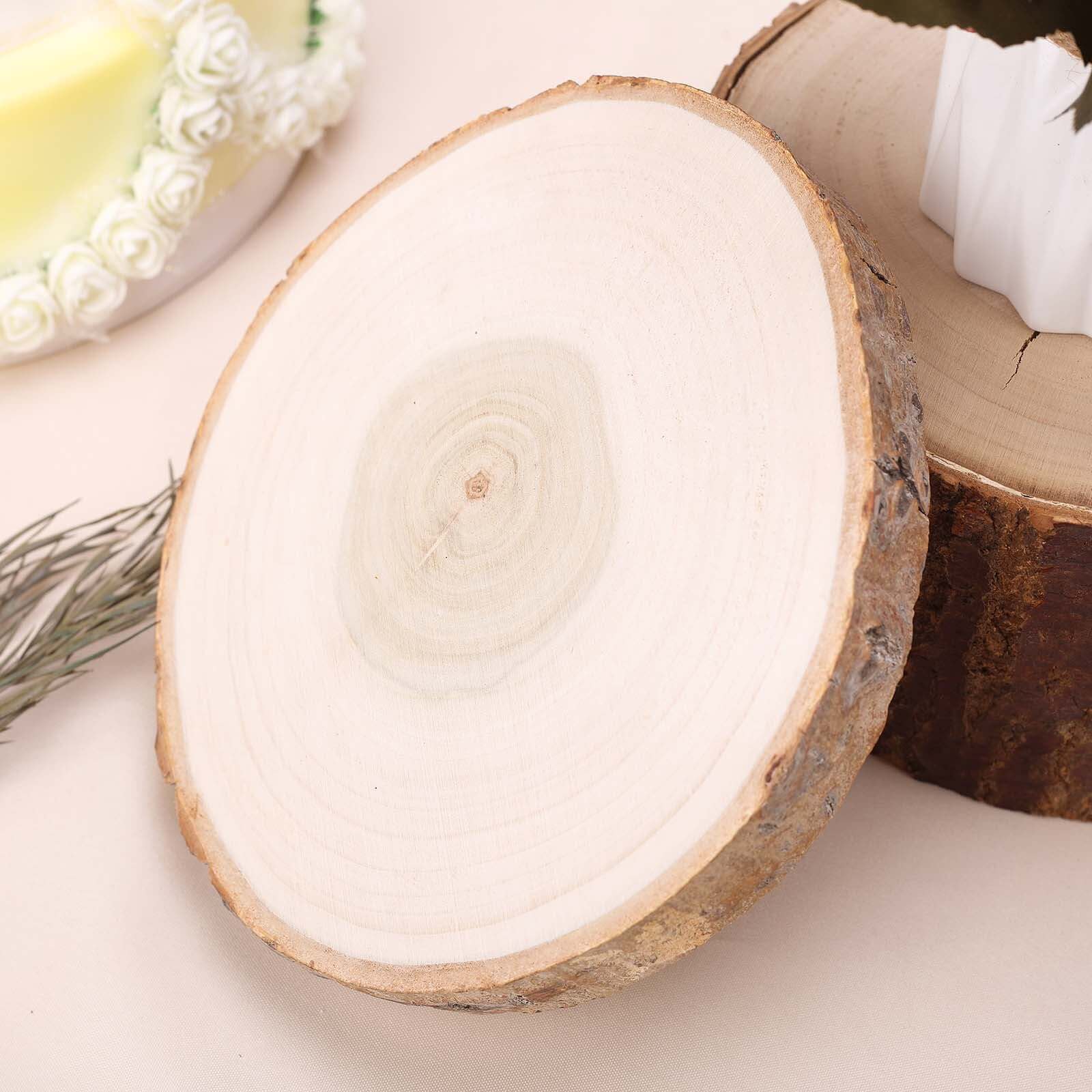 Rustic Natural Wood Slices, Round Poplar Wood Slabs, Table Centerpieces 9