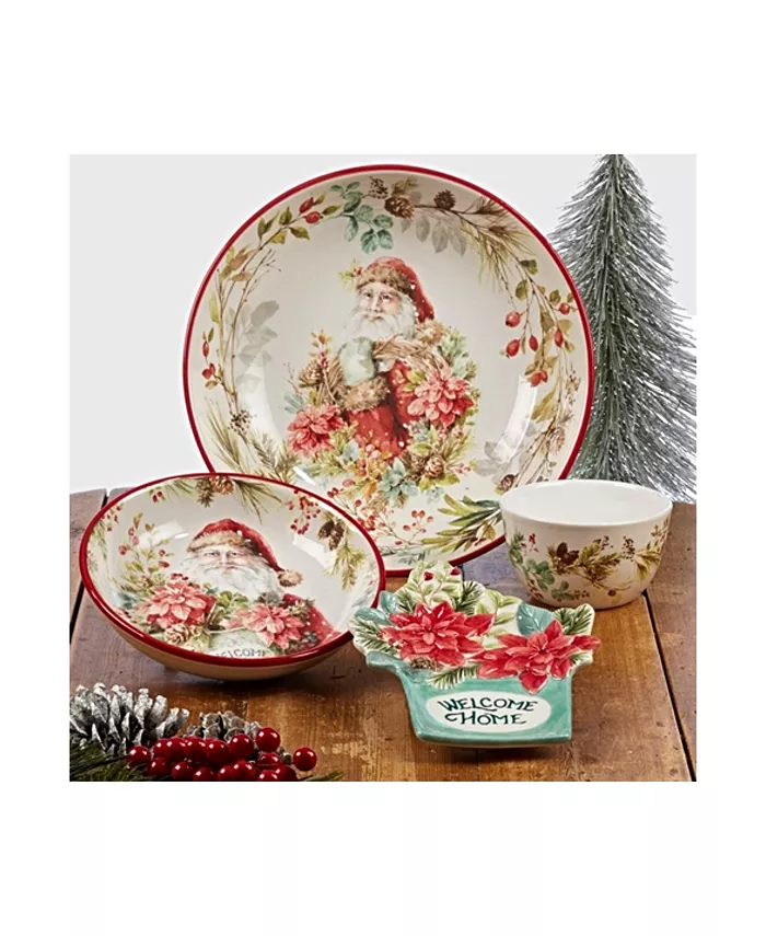 Certified International Christmas Story 4 Piece Soup Bowl