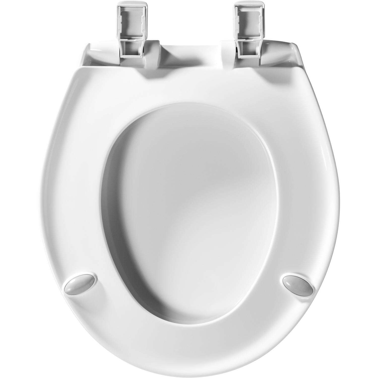 Mayfair by Bemis Affinity Slow Close Round White Plastic Toilet Seat