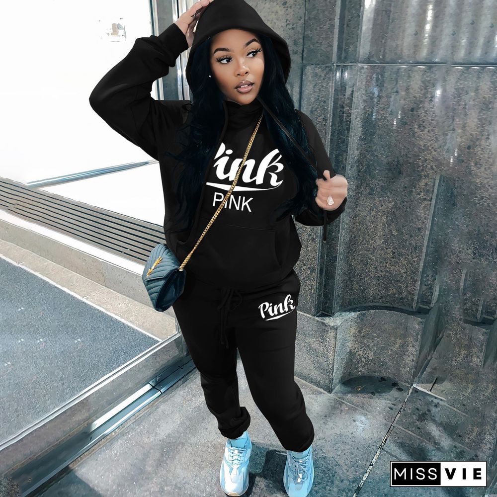 Thick Fleece Hoodies Sweatshirt and Pants Suits