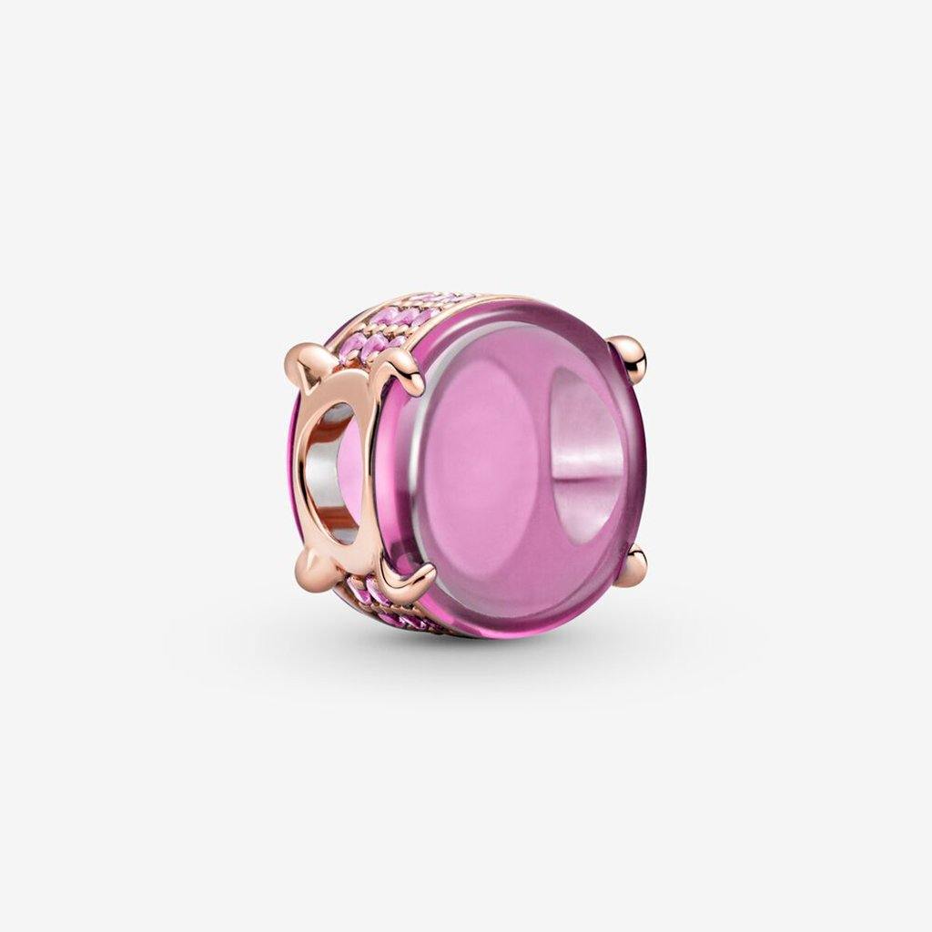 PANDORA  Pink Oval Cabochon Charm