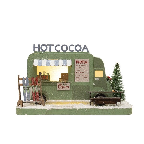 Paper Hot Cocoa Truck in Winter Scene with LED Light