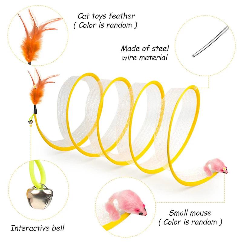 Collapsible feather plush cat toys