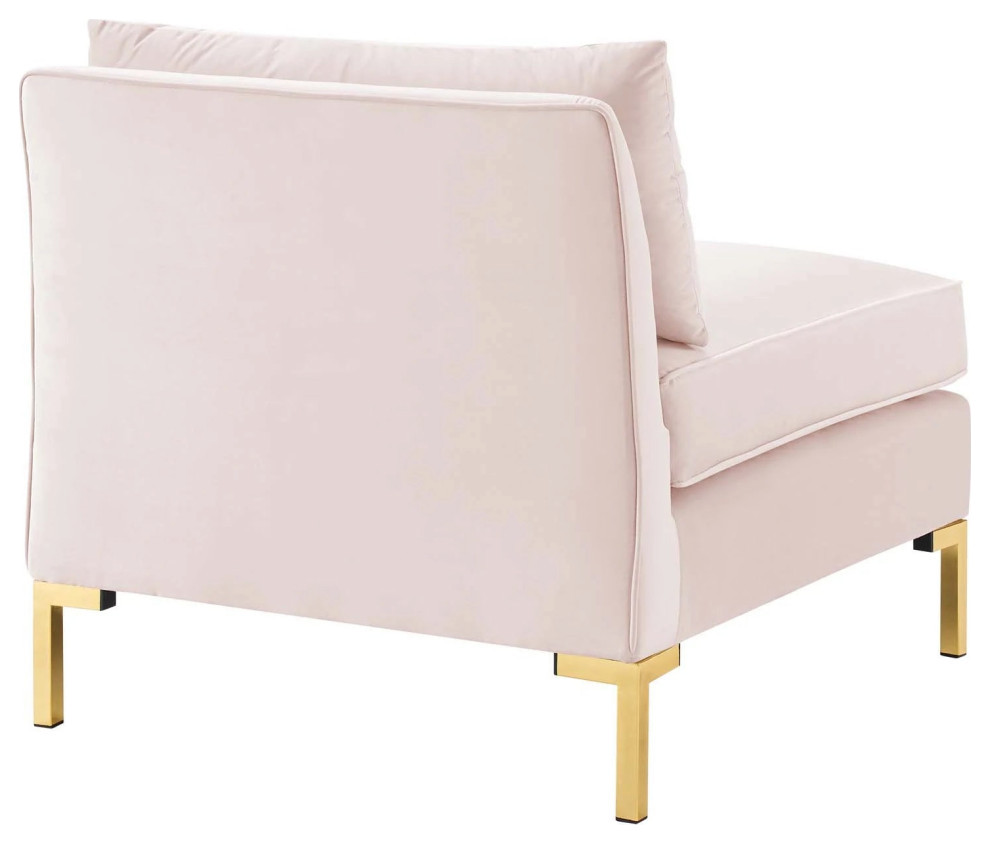 Kayla Pink Performance Velvet Armless Chair   Contemporary   Armchairs And Accent Chairs   by V.S.D Furniture  Houzz