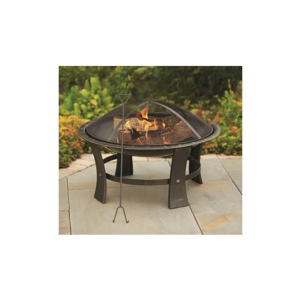 Living Accents Round Wood Fire Pit 29 Bronze Steel ;