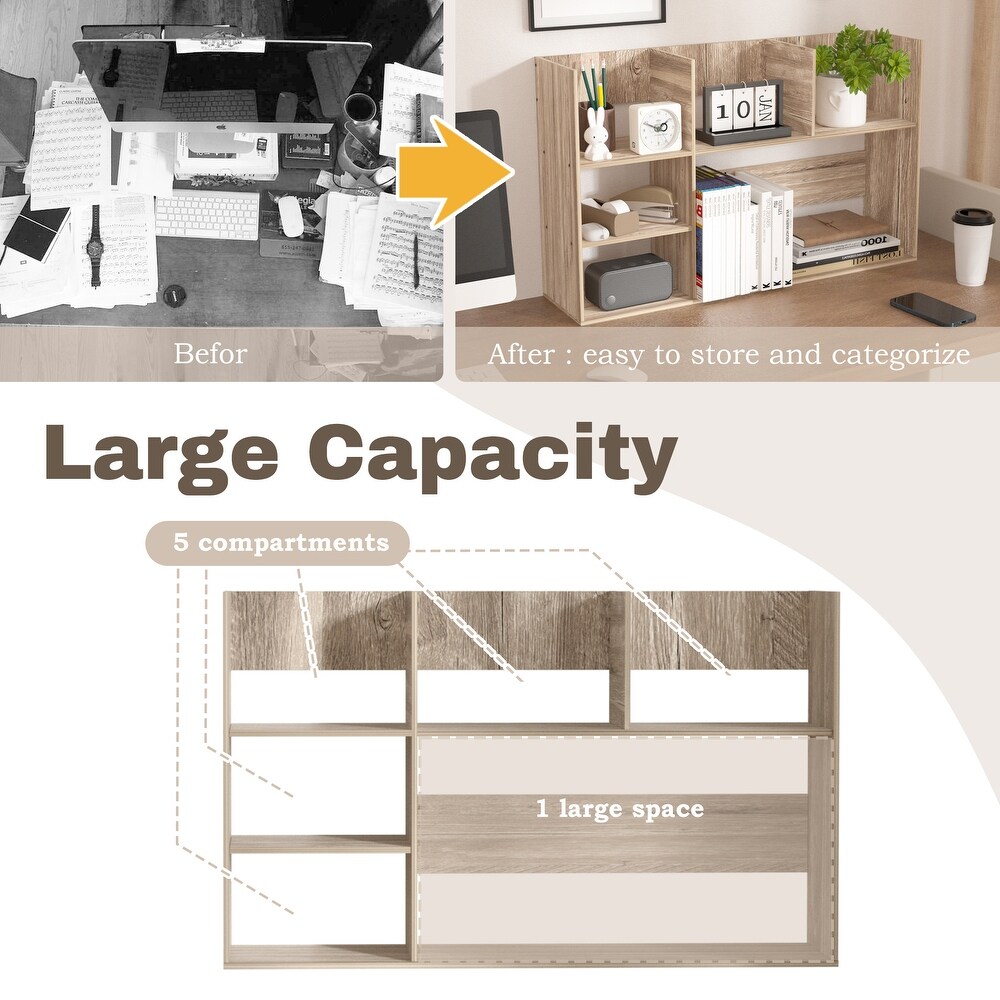 Multi Unit Desk Organizer Storage Rack Book Shelf for Office Home and Bathroom