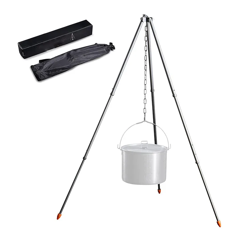 NPOT Camping Tripod Portable Outdoor Cooking Tripod with Adjustable Hanging Chain for Campfire Picnic Grill Stand