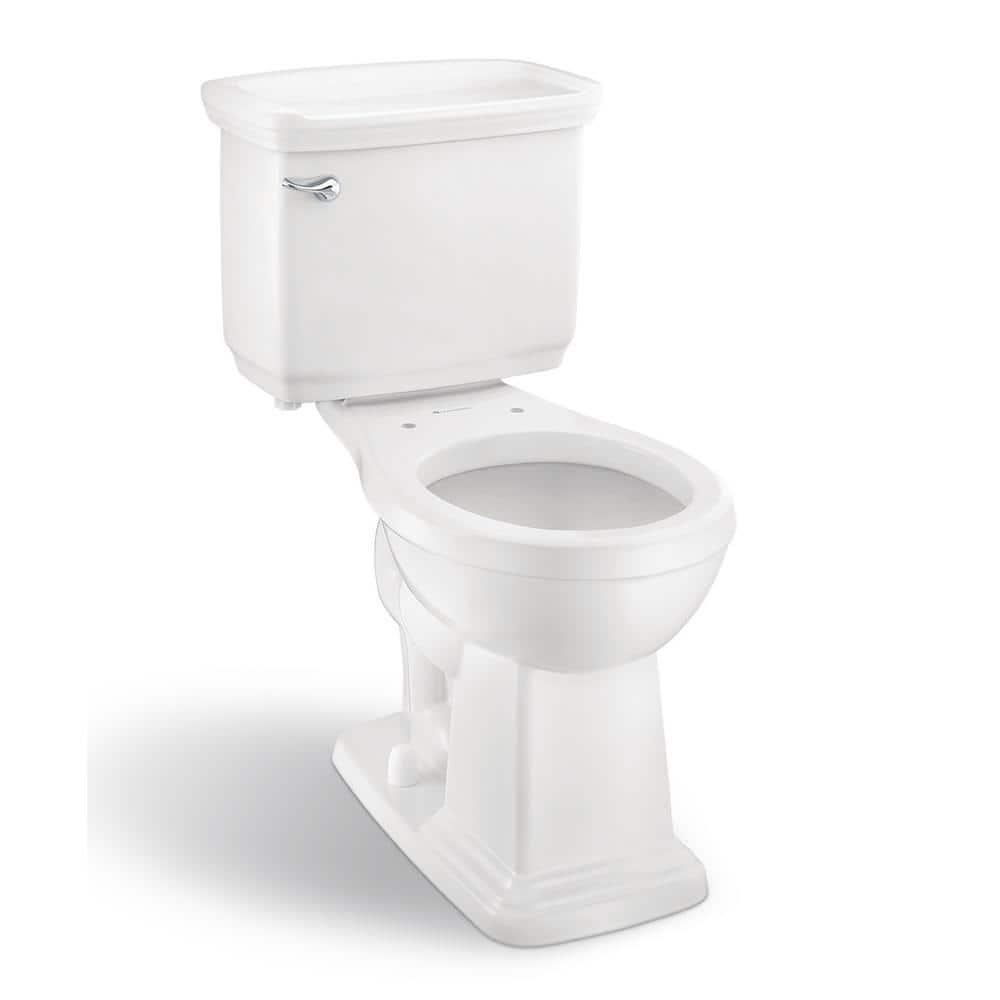 Glacier Bay Designer 2Piece 128 GPF Single Flush Round Front Toilet in White Seat Not Included