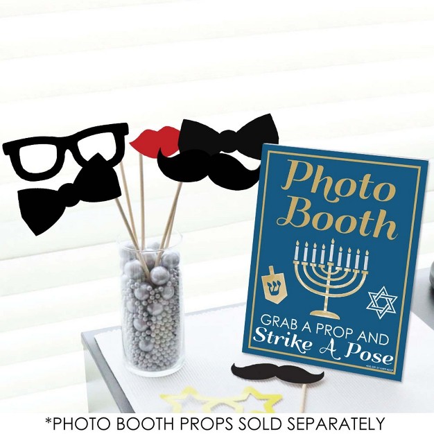 Big Dot Of Happiness Happy Hanukkah Photo Booth Sign Printed On Sturdy Plastic Material 10 5 X 13 75 Inches Sign With Stand 1 Piece