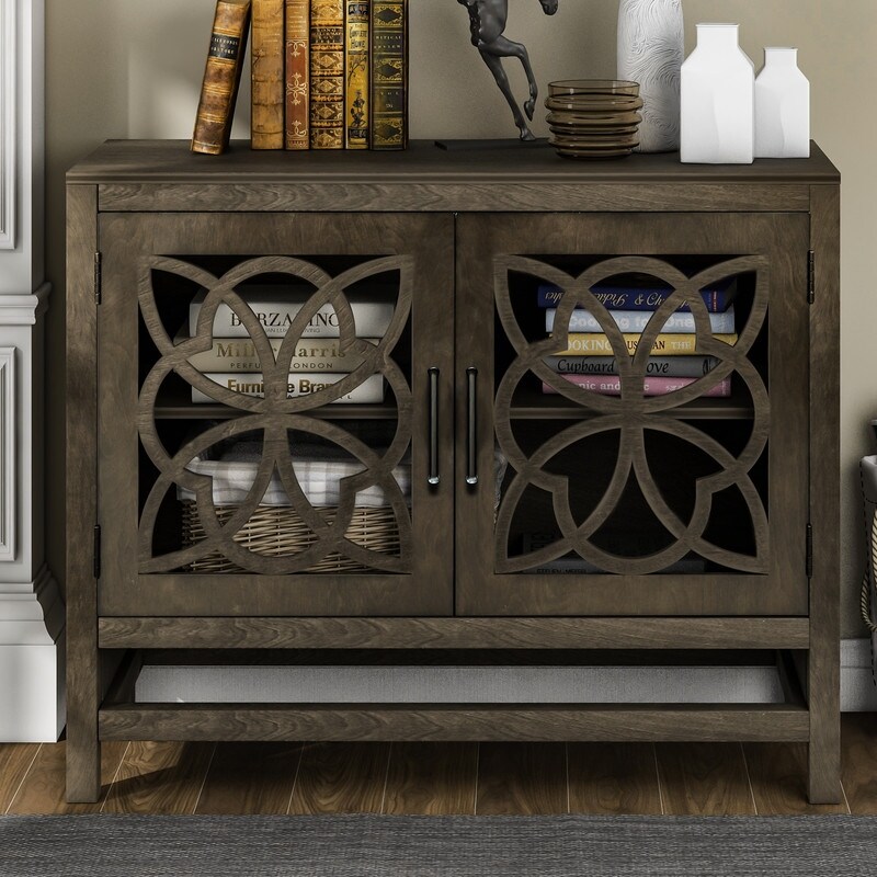 Accent locker with adjustable shelves  French wood sideboard and buffet table