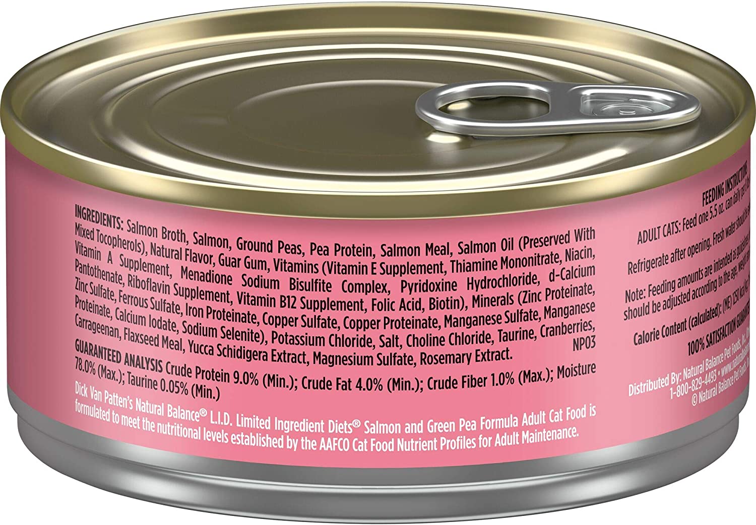 Natural Balance L.I.D. Limited Ingredient Diets Salmon and Green Pea Formula Grain-Free Canned Cat Food 5.5-oz case of 24