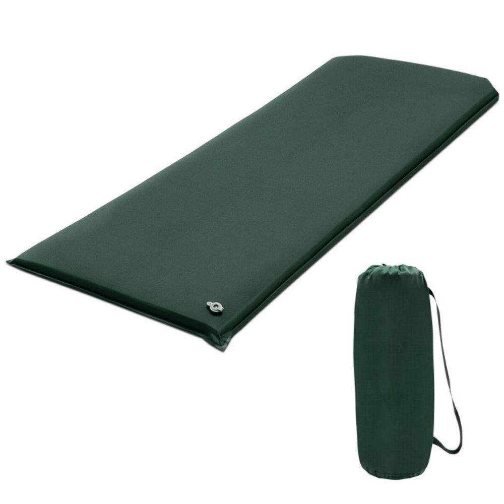 Afoxsos 75 in. L x 28 in. W Green Outdoor Portable Sleeping Pad Lightweight Self-Inflating Sleeping Mat for Hiking Camping HDDB1769