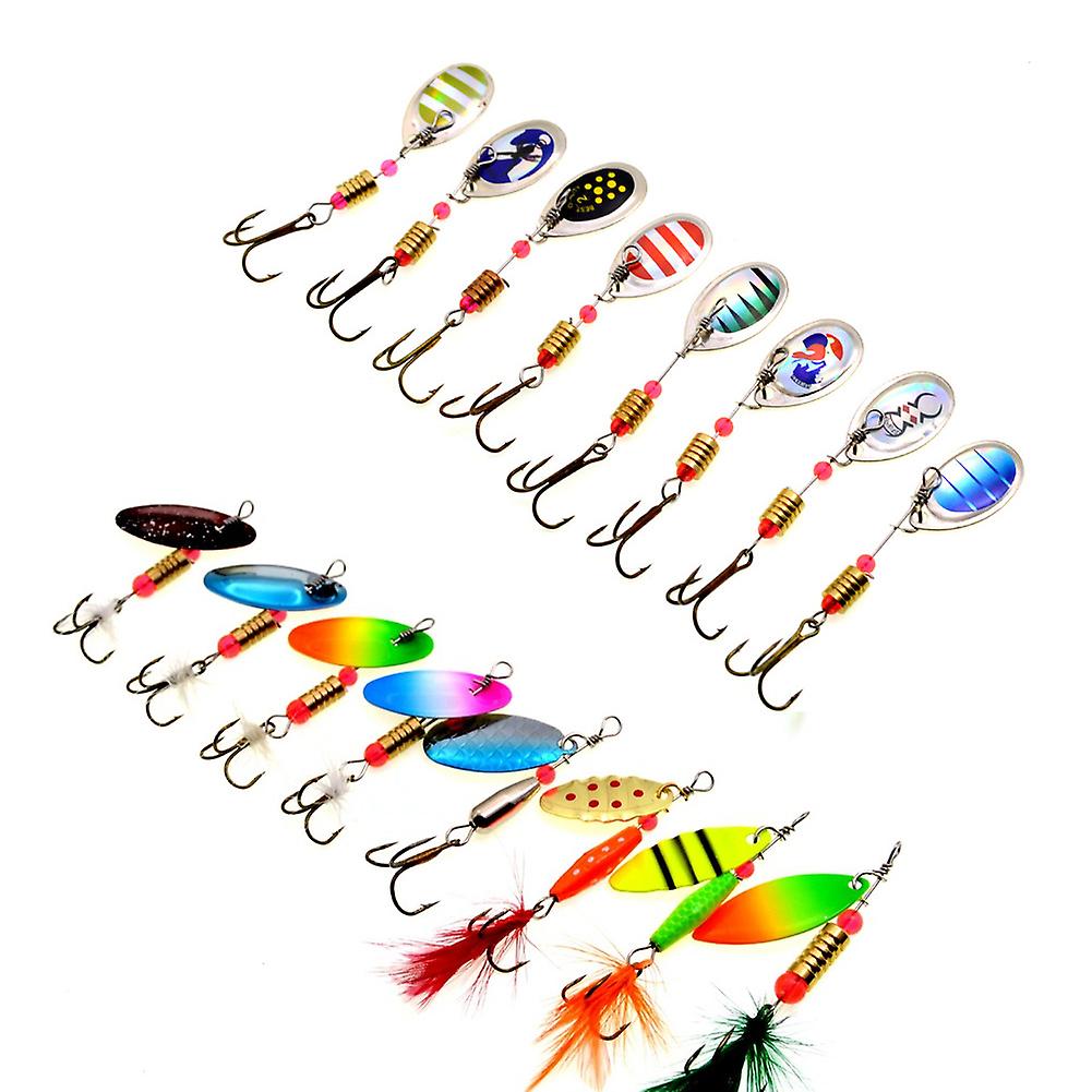 16pcs Sequins Fishing Lure Kit 3.5g-5.5g Artificial Bait With Treble Hook Fishing Accessory