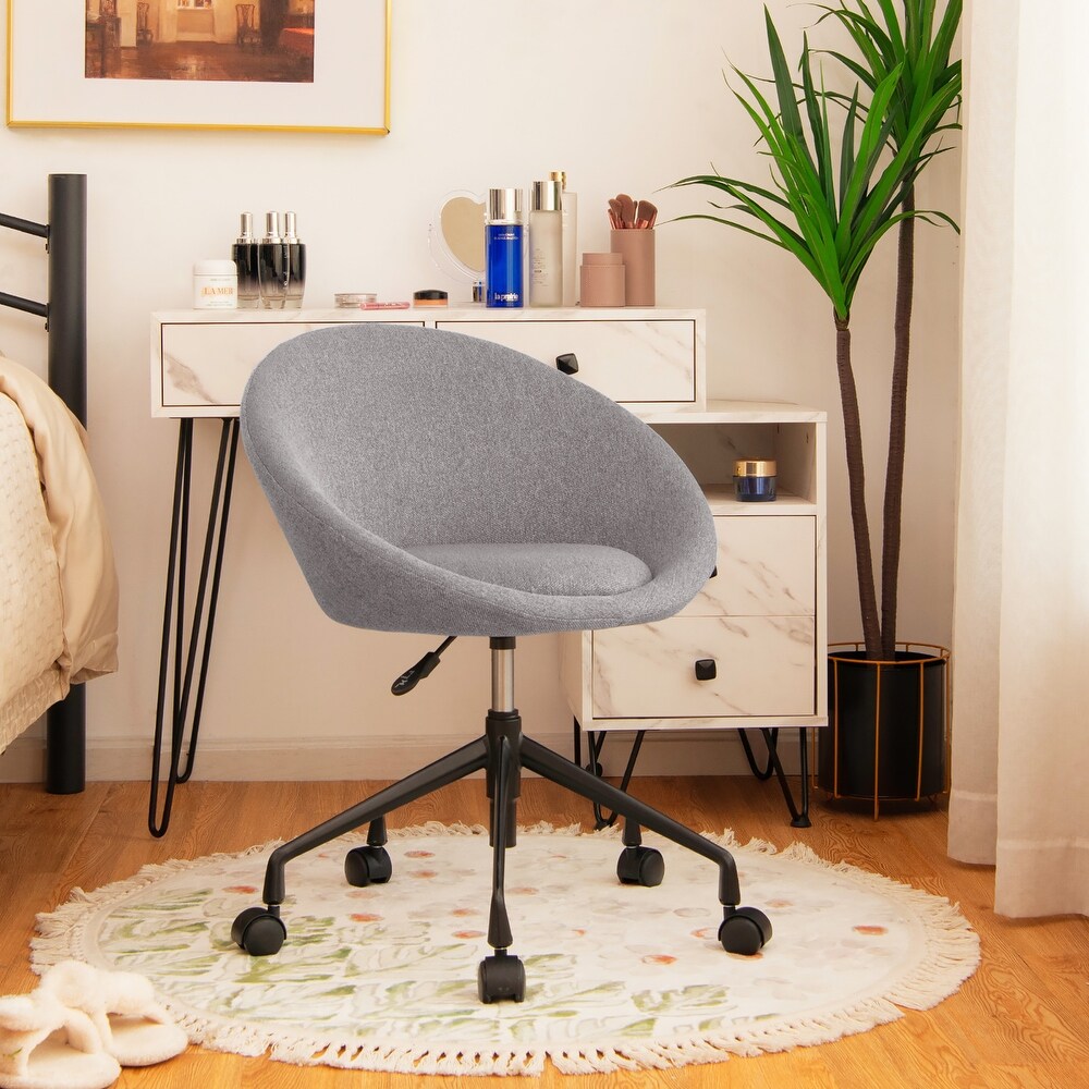 Adjustable Swivel Accent Chair Office Chair Round Back Vanity Chair