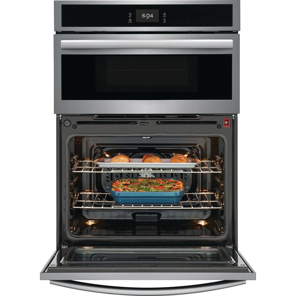 FRIGIDAIRE GALLERY 30 in. Electric Wall Oven and Microwave Combination with Total Convection in Smudge-Proof Stainless Steel GCWM3067AF