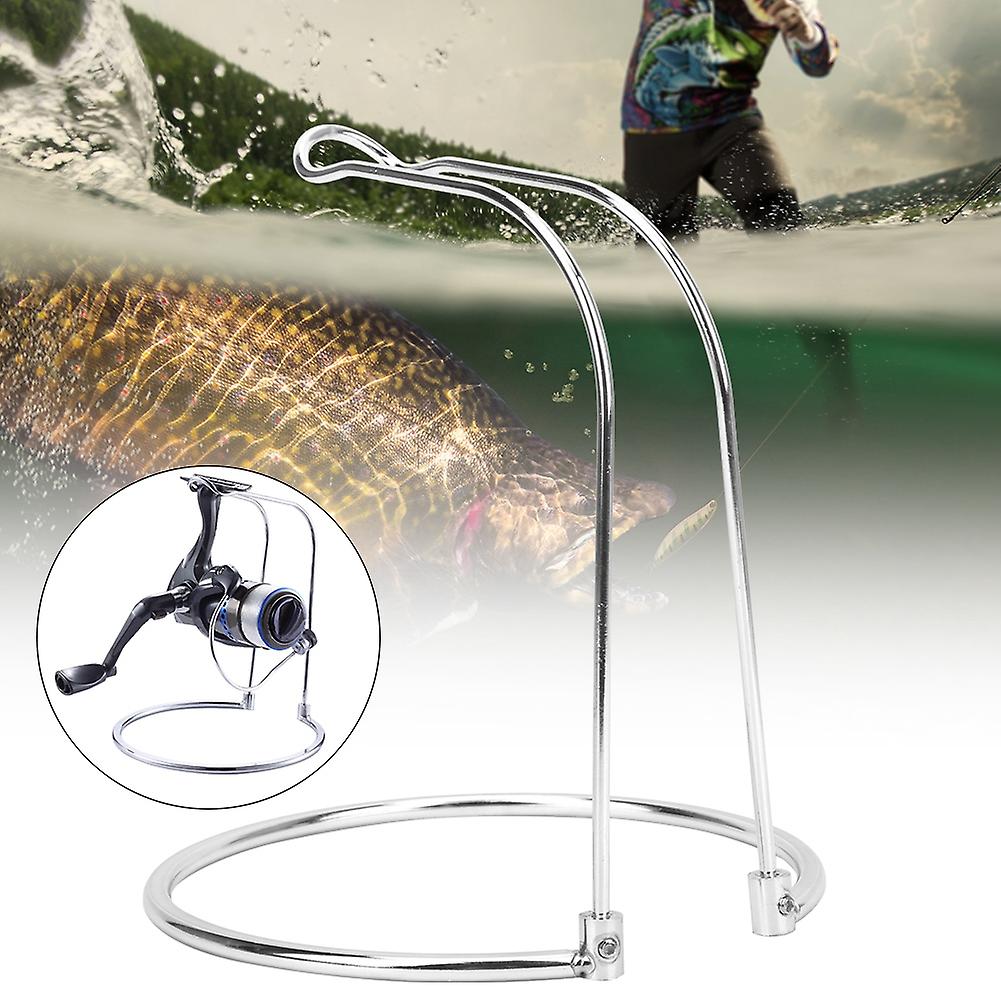 Stainless Steel Detachable Lure Fishing Wheel Display Bracket Stand Rack Spinning Reel Holdersilver