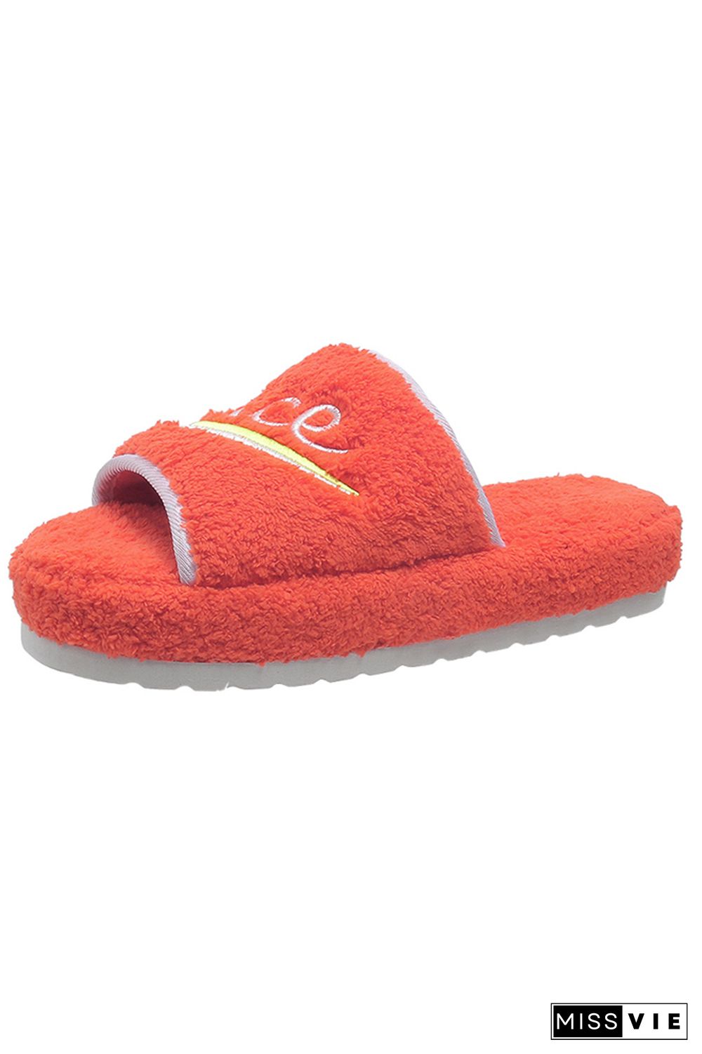 Nice Emrboidery Fleece Slippers