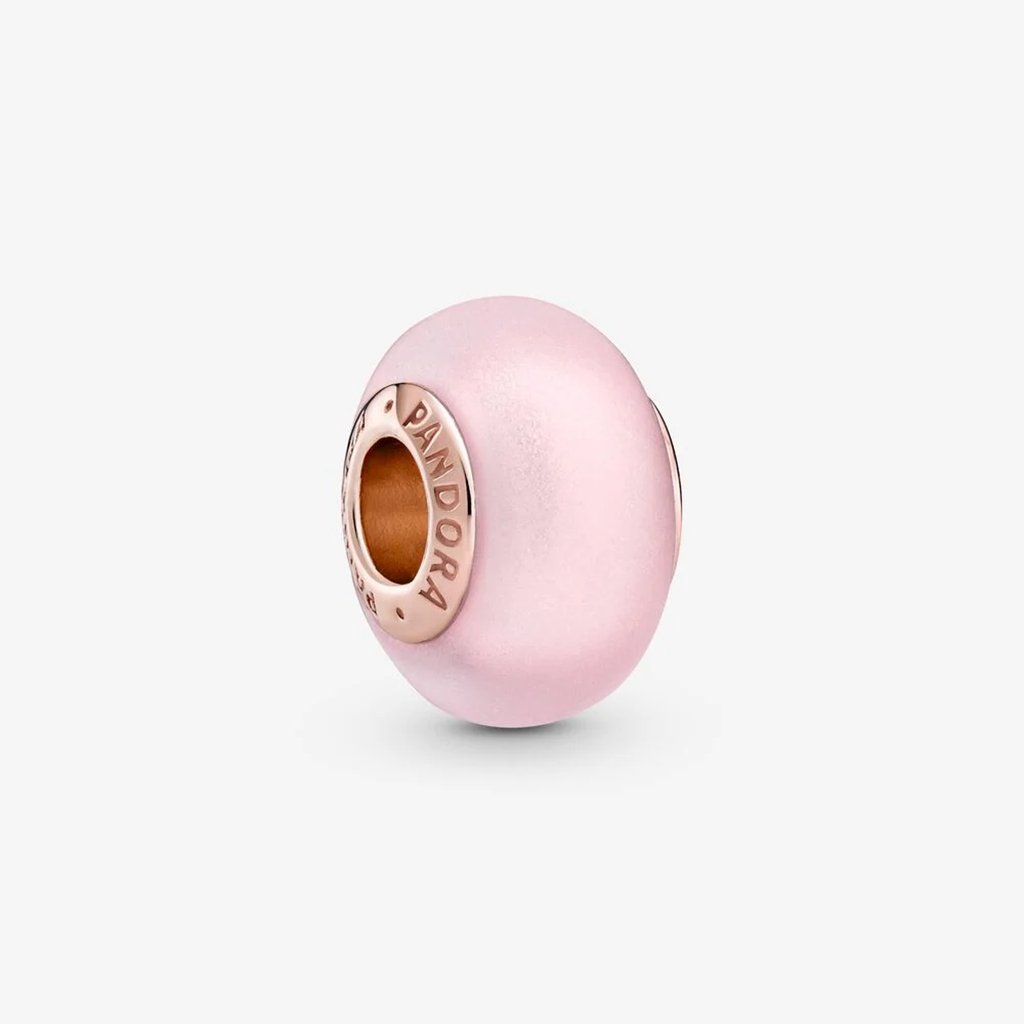 PANDORA  Matte Pink Murano Glass Charm