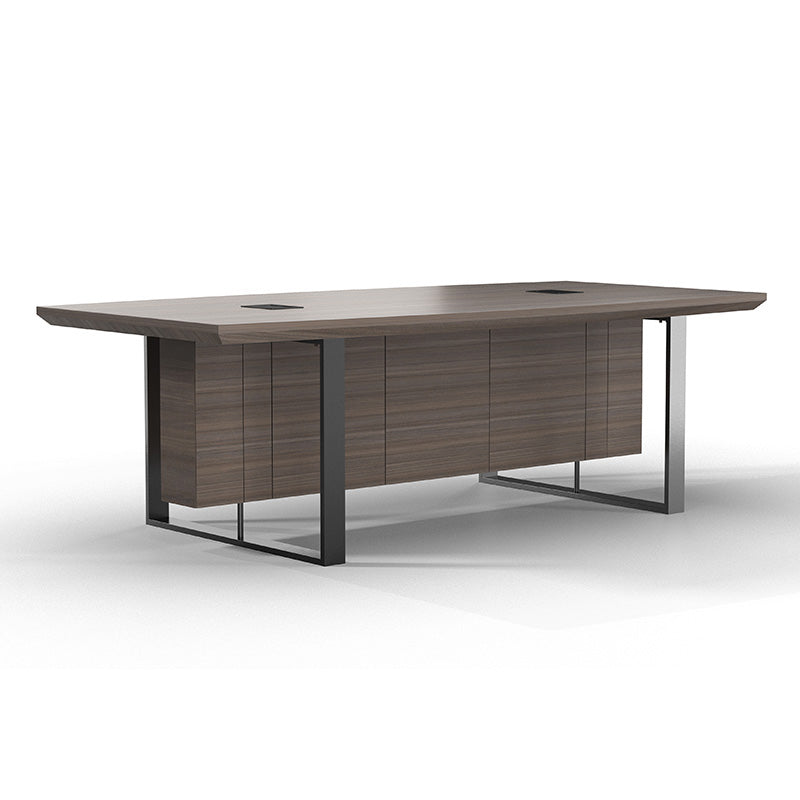 INIGO Boardroom Meeting Table 2.4M - Hazelnut & Black