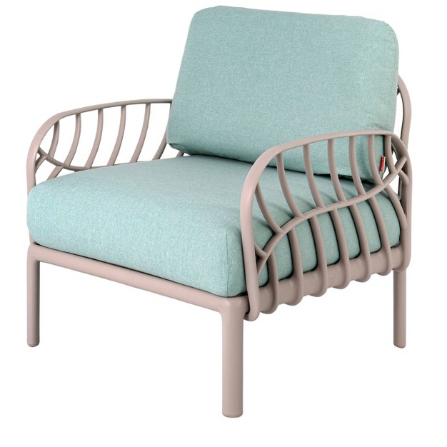 Laurel Outdoor Club Chair With Cushion Gray seafoam Lagoon