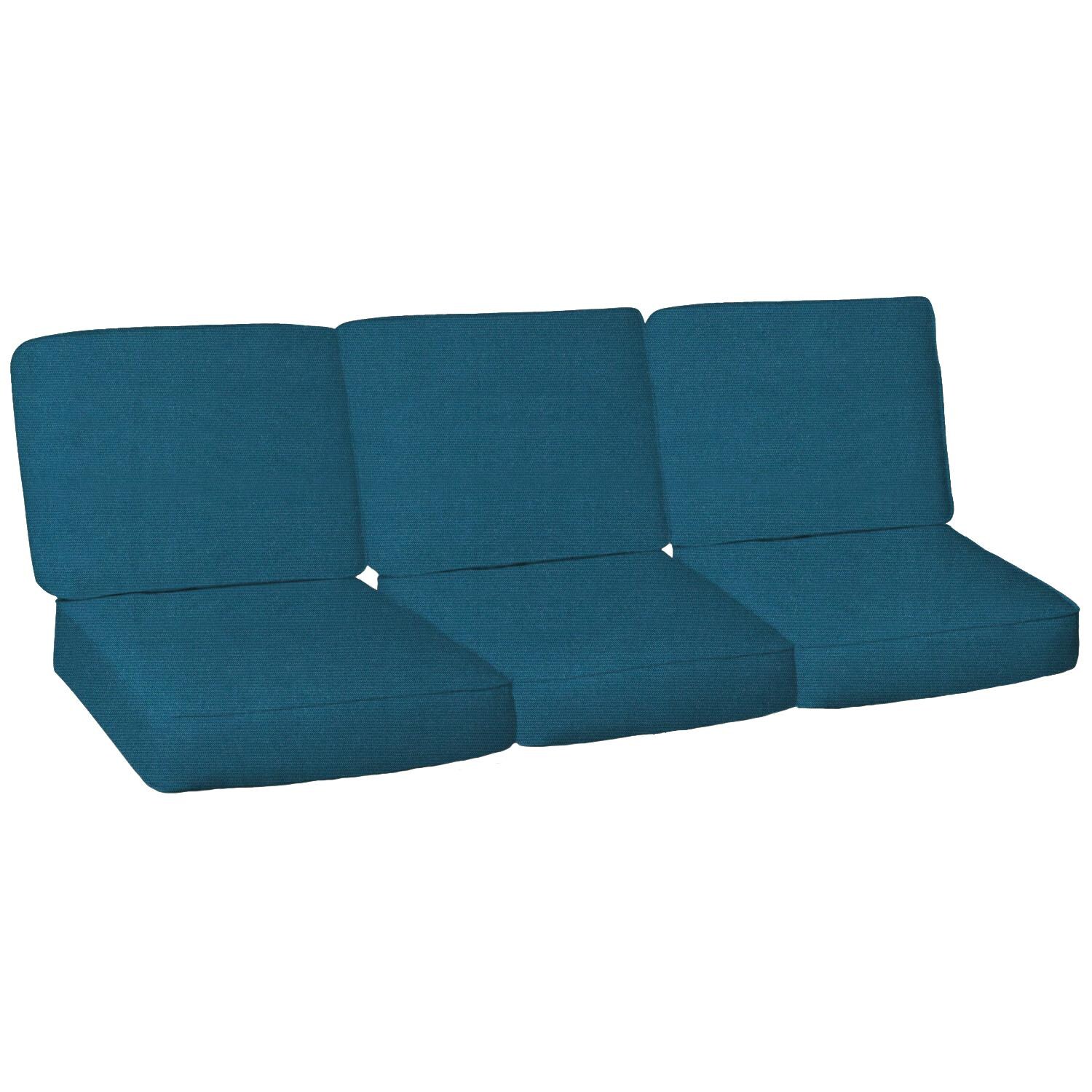 Sunbrella Spectrum Peacock 6 Piece Small Outdoor Replacement Sofa Cushion Set W/ Piping By Signature