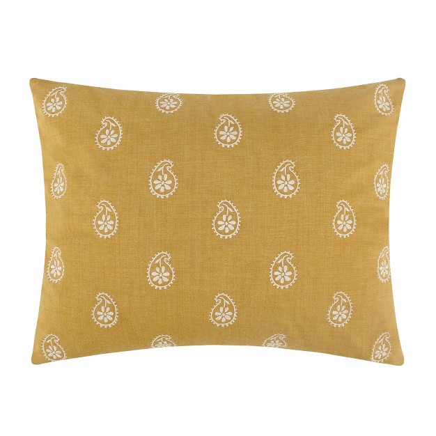 Khotan Red Embroidered Mustard Pillow Levtex Home