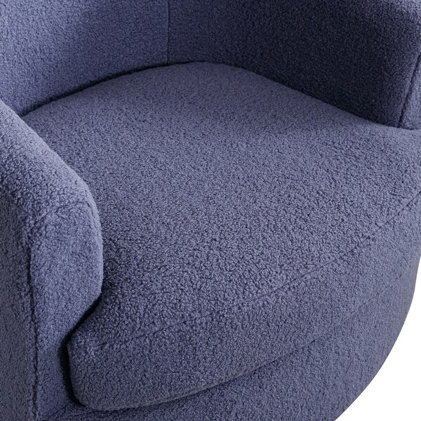 30.7'' Boucle Swivel Accent Barrel Chair Comfy Sofa for Living Room， 360 Degree， Sloped Arm Sofa， Single Cushion Sofa