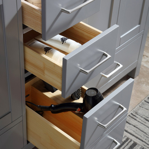 60 Double Bathroom Vanity in Grey with Carrara Ma...