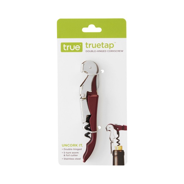 True Truetap Double Hinged Waiter s Corkscrew Burgundy Wine Bottle Opener With Foil Cutter Wine Key